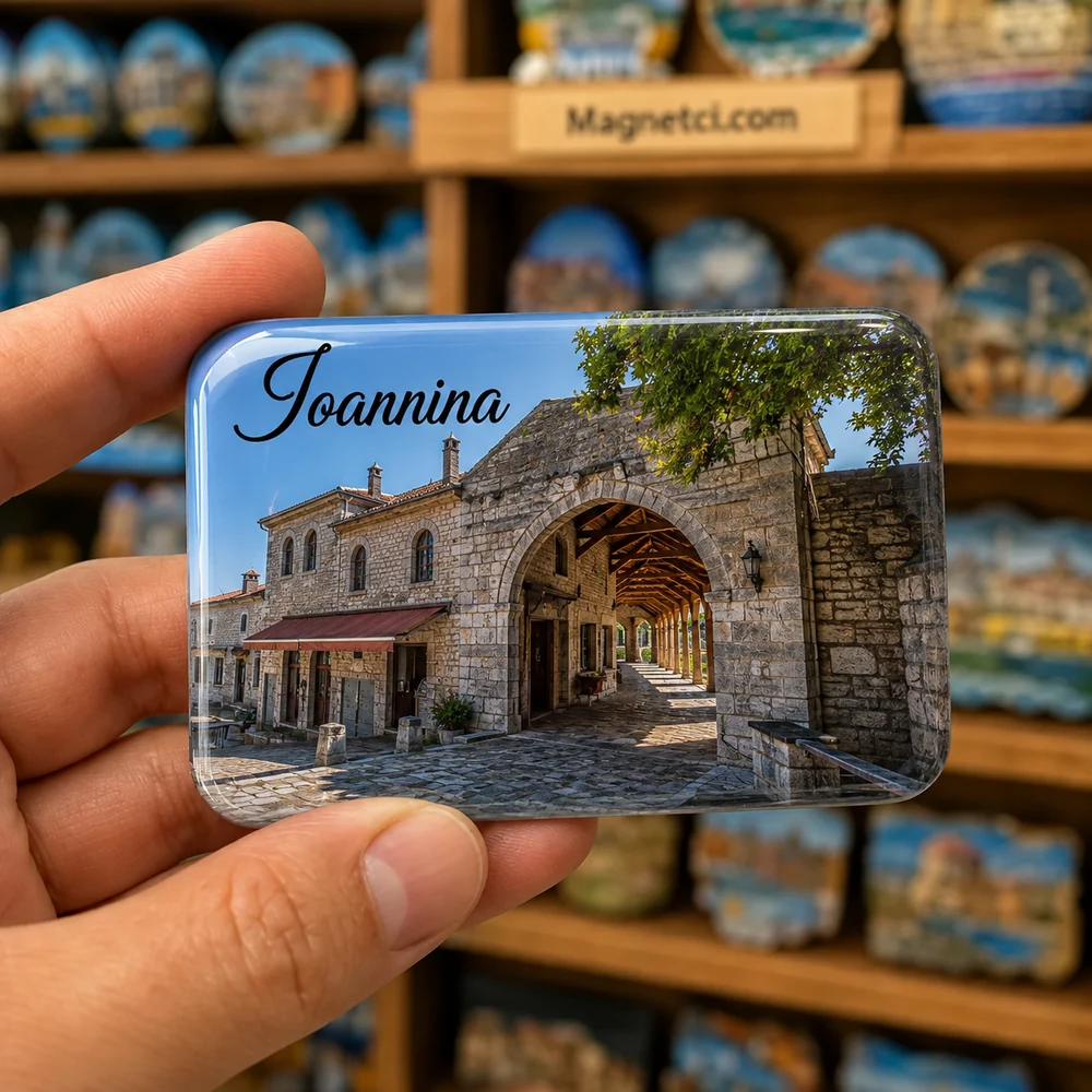 Ioannina Castle Gece Şehir Silüeti epoksi magnet IOC-08