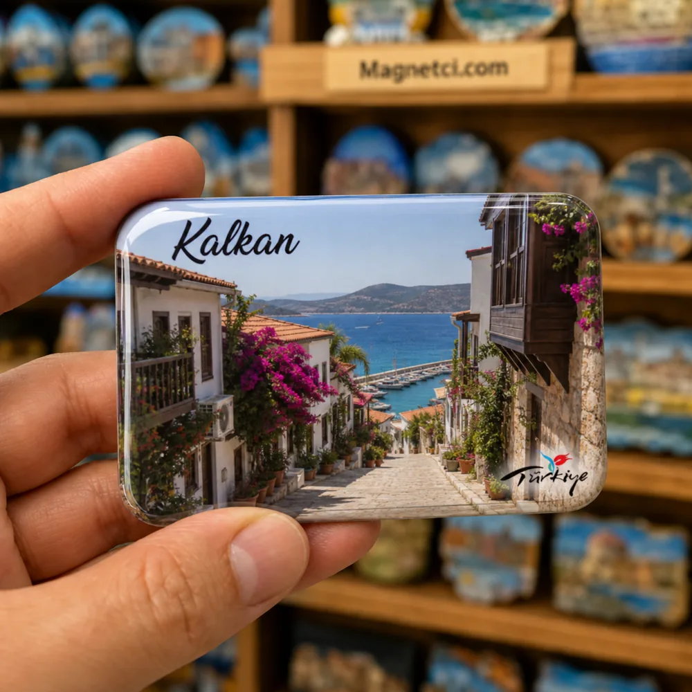 Kalkan Tarihi Merkez Sokağı Epoksi Magnet KLK-09