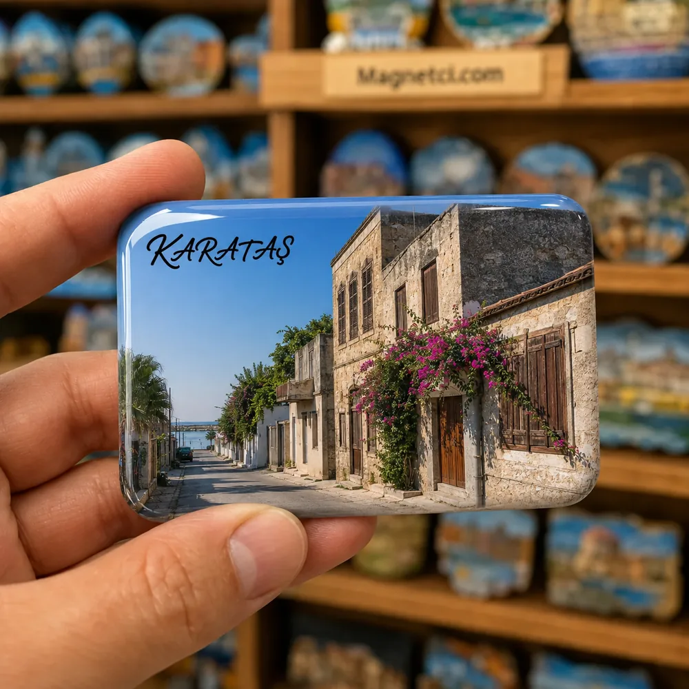 Karataş Sokakları ve Tarihî Taş Evler Epoksi Magnet KRT-09