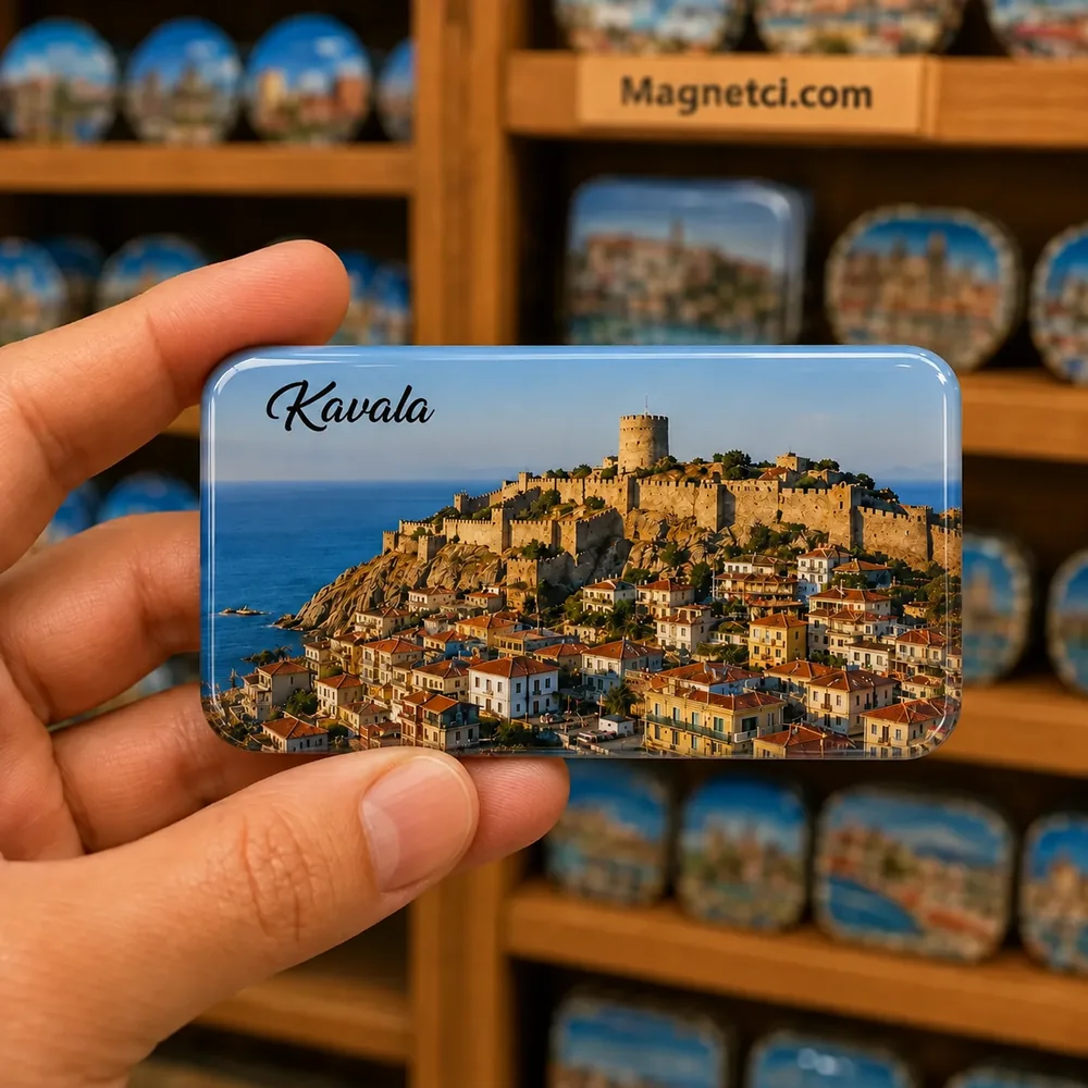Kavala Kalesi ve Panagia Yarımadası epoksi magnet KAV-01