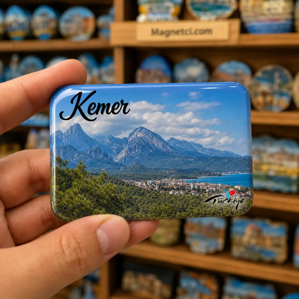 Tahtalı Dağı ve Kemer Panoraması Epoksi Magnet KMR-11