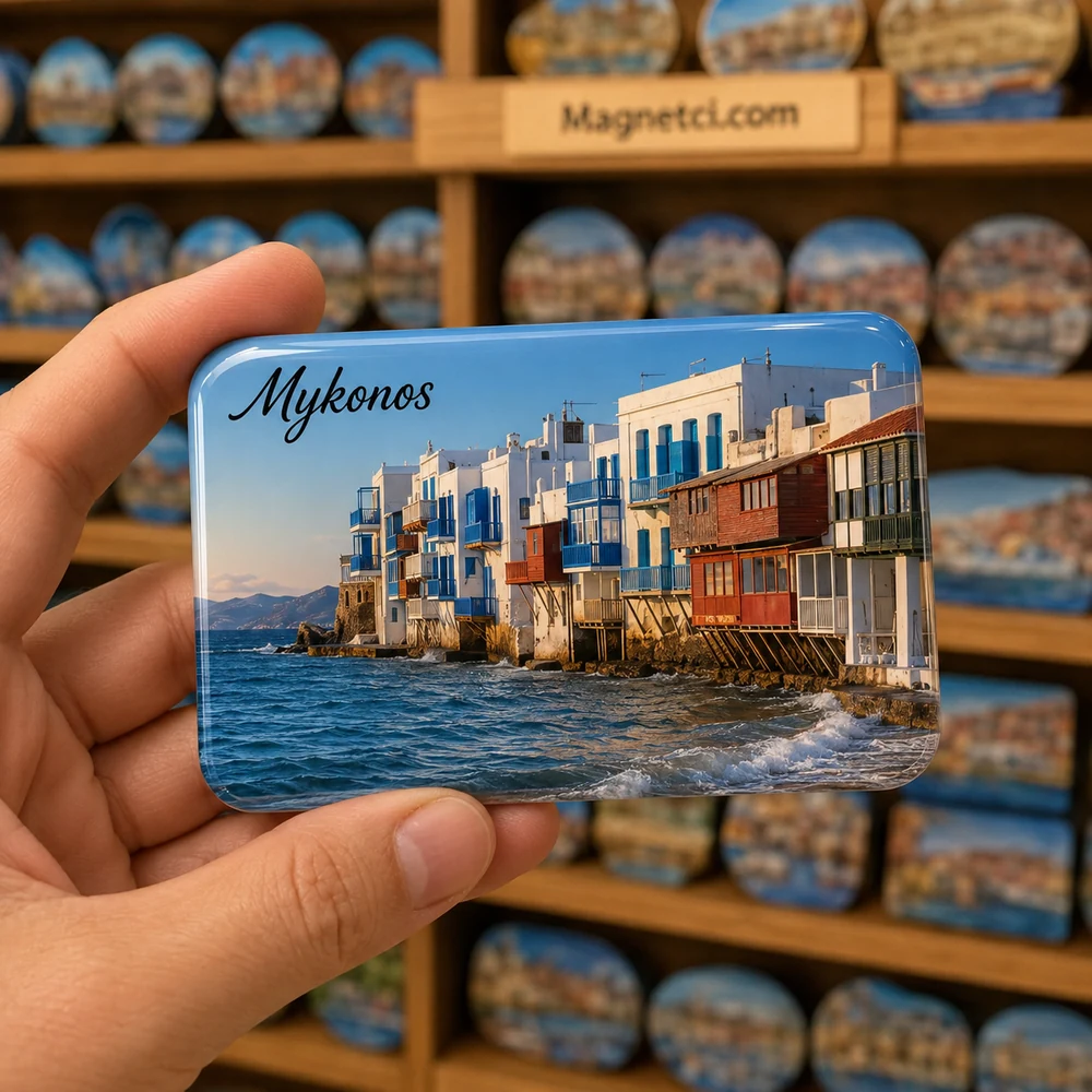 Chora Mykonos Meydanları ve Kent Dokusu epoksi magnet MYK-02