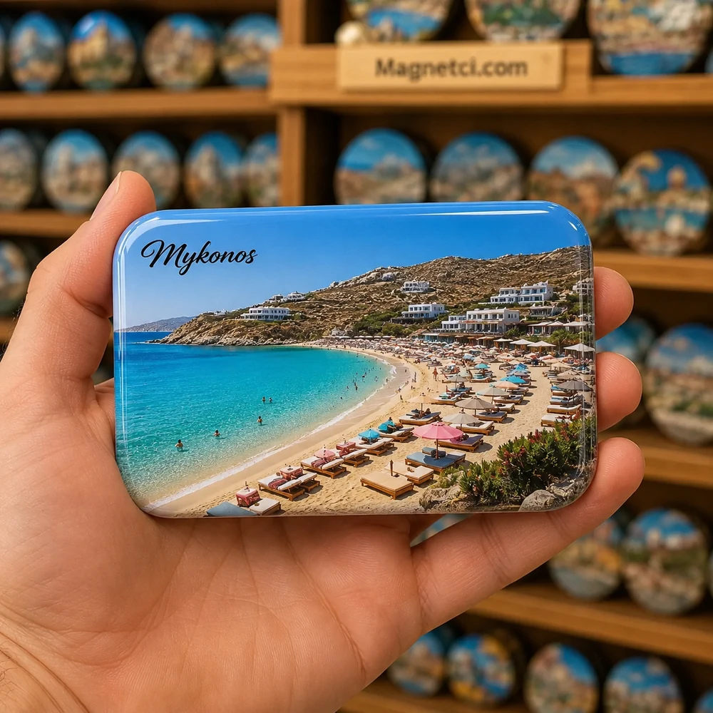 Chora Mykonos Yerel Simgeler Koleksiyonu epoksi magnet MYK-06