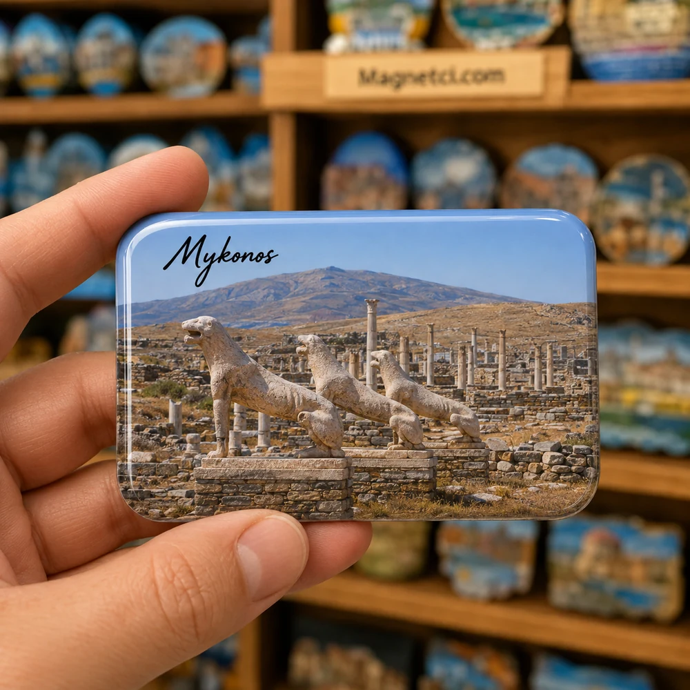 Chora Mykonos Turistik Merkez Görünümü epoksi magnet MYK-10