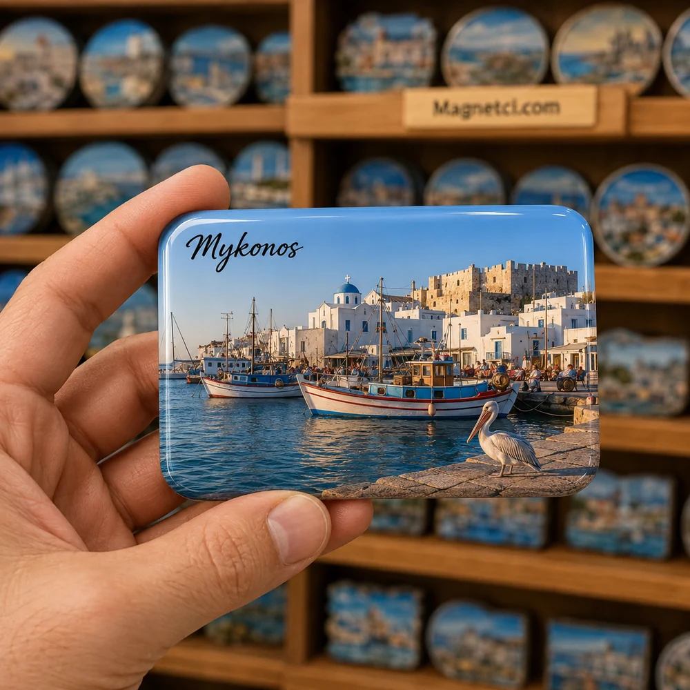 Chora Mykonos Şehir Hatırası Koleksiyonu epoksi magnet MYK-12
