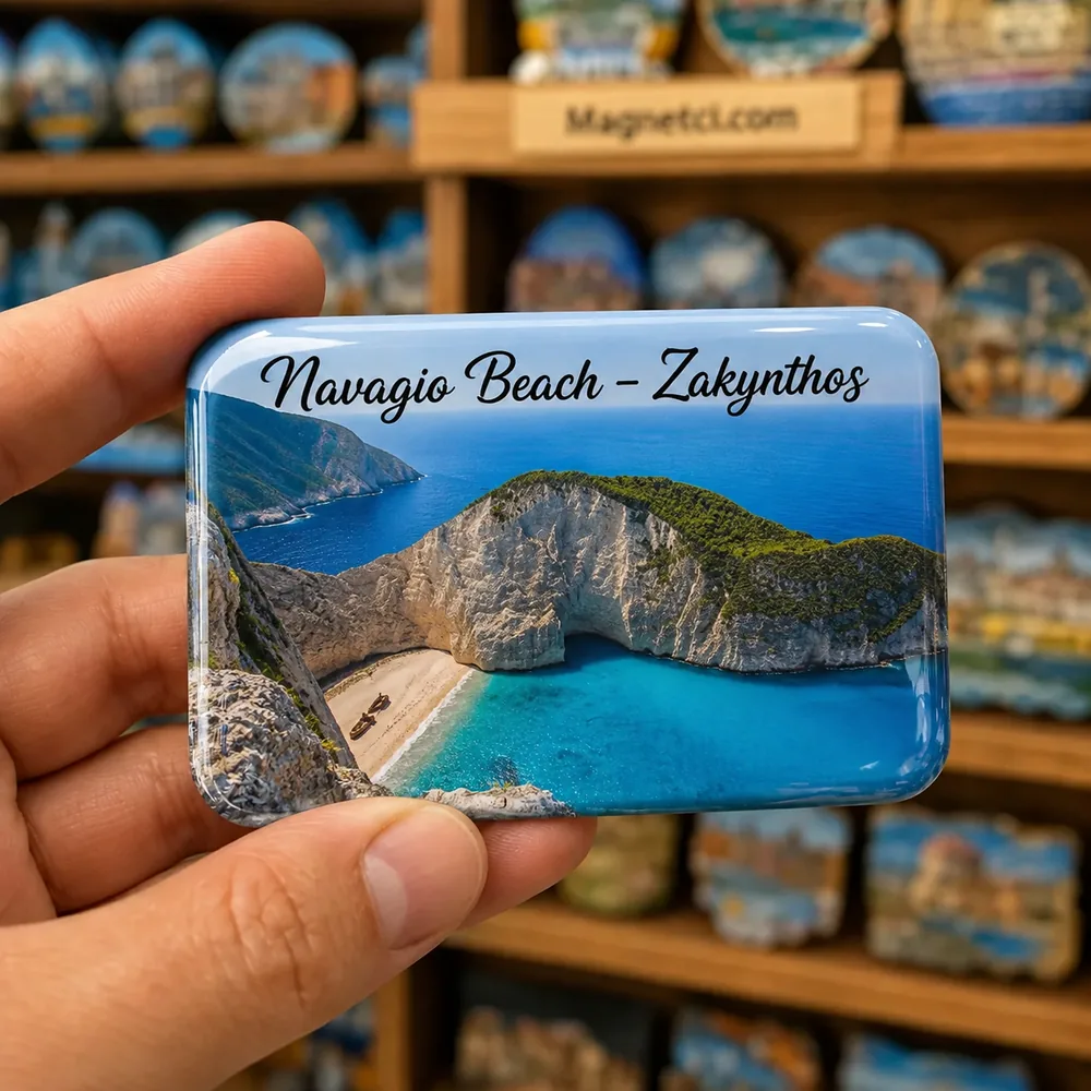Navagio Beach Zakynthos Navagio Seyir Terası epoksi magnet NAV-01