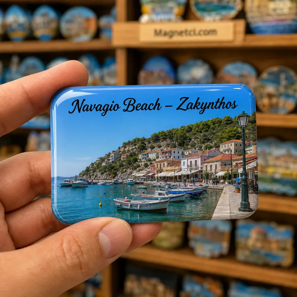 Navagio Beach Zakynthos Agios Nikolaos Limanı epoksi magnet NAV-04
