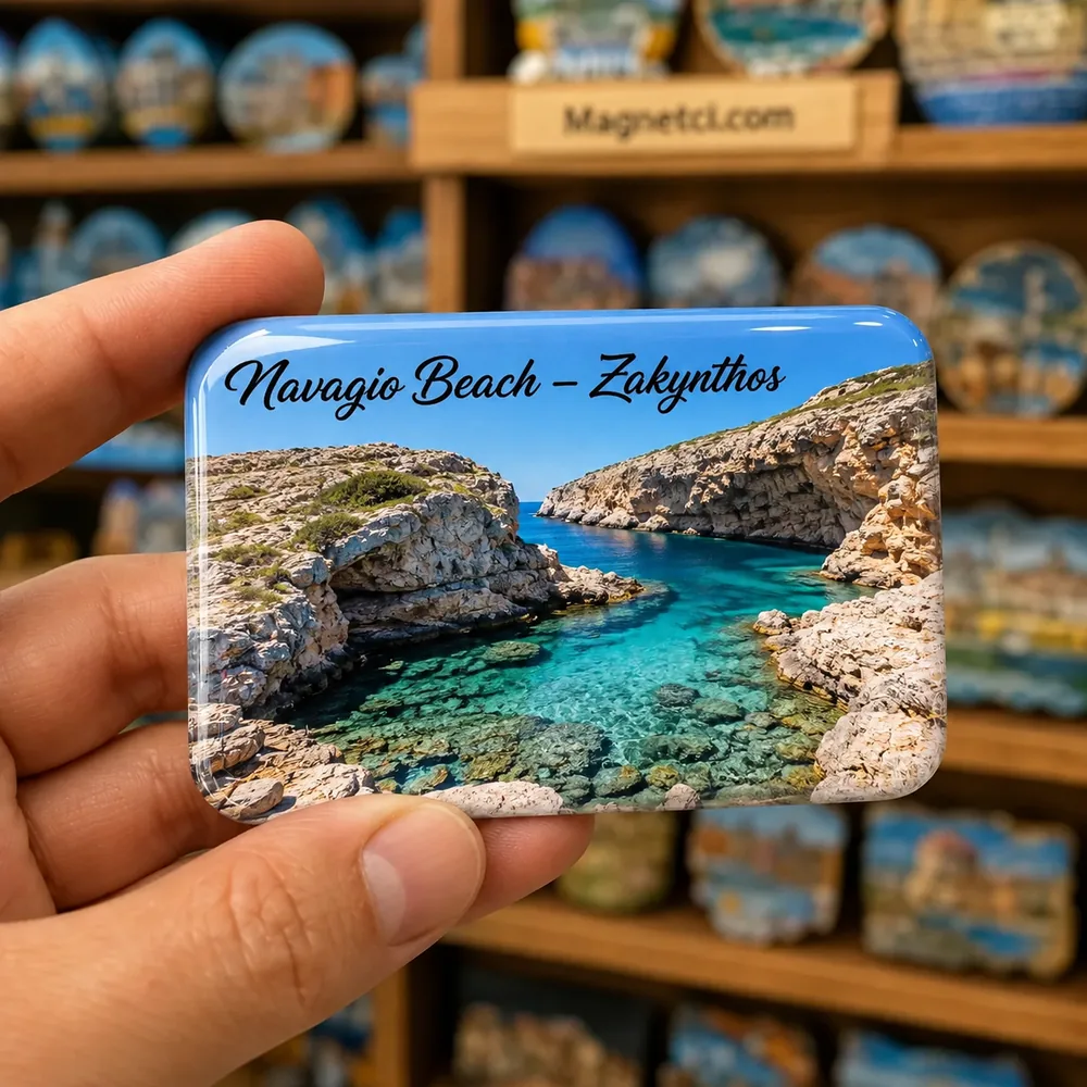 Navagio Beach Zakynthos Porto Limnionas Koyu epoksi magnet NAV-07