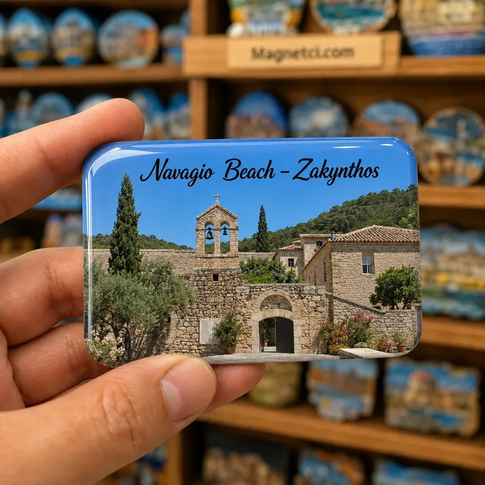 Navagio Beach Zakynthos Anafonitria Manastırı epoksi magnet NAV-12