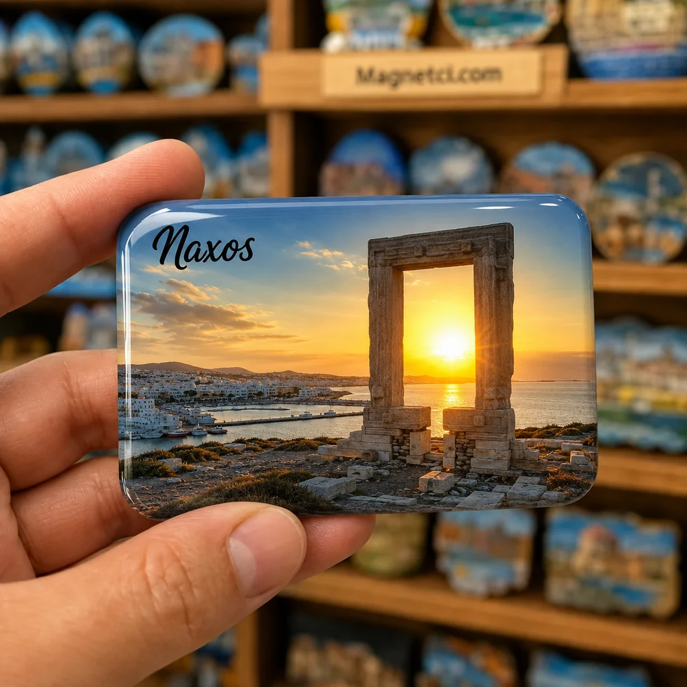 Portara Naxos Tarihi Merkez Panoraması epoksi magnet NAX-01