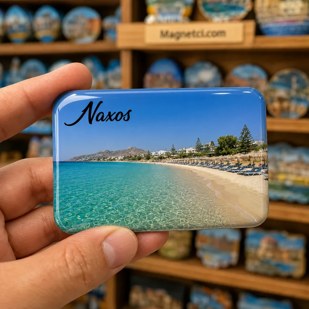 Portara Naxos Gece Şehir Silüeti epoksi magnet NAX-08