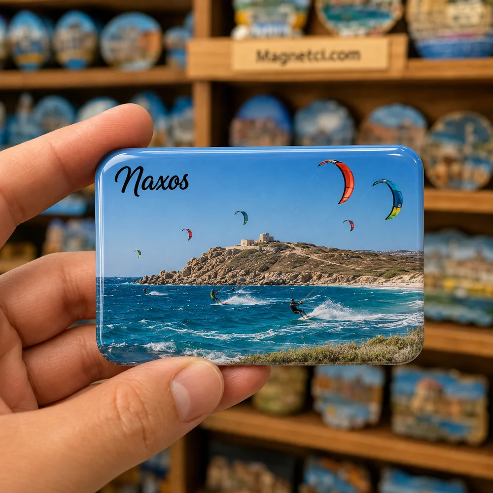 Portara Naxos Turistik Merkez Görünümü epoksi magnet NAX-10