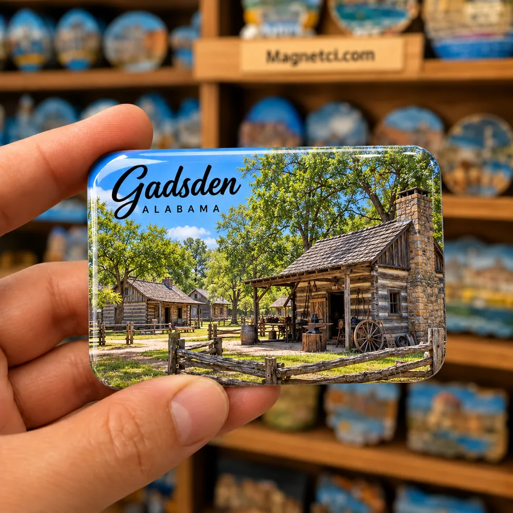 Pioneer Village epoksi souvenir magnet USA-ALB-NOC-03