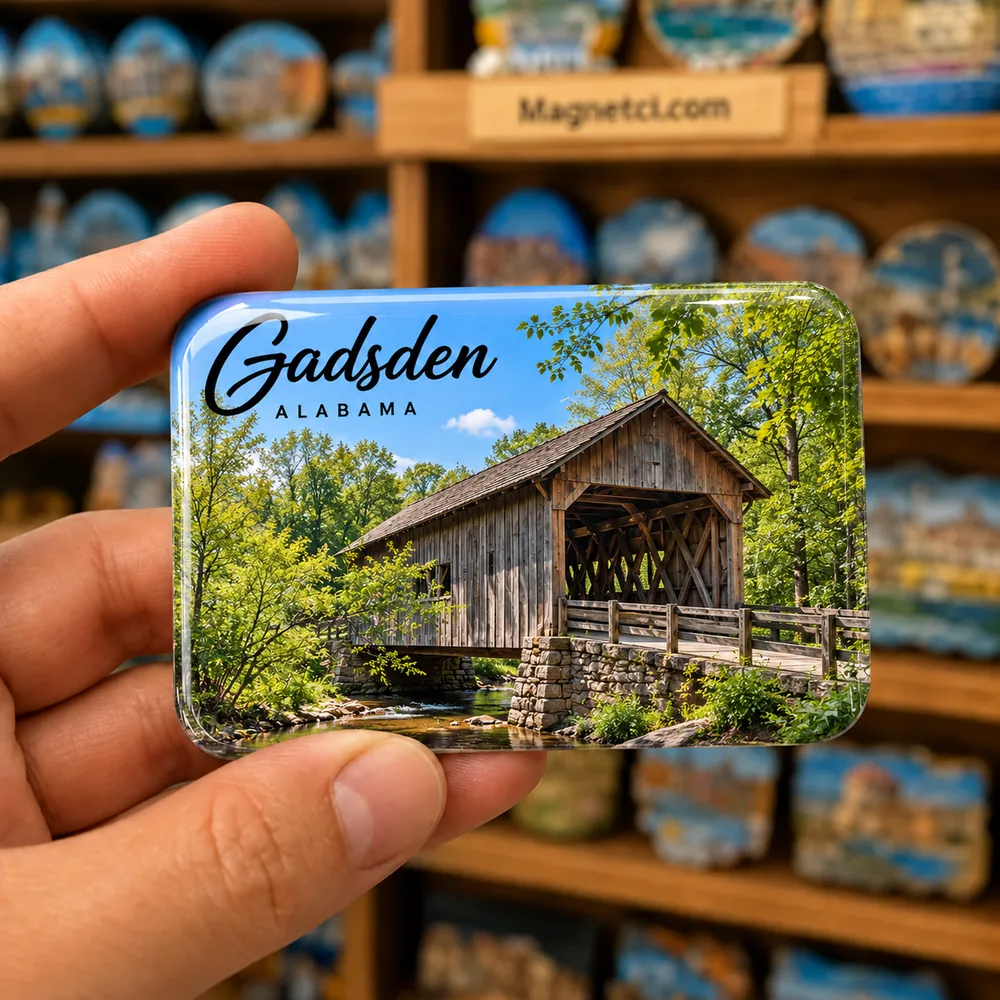 Tarihî Kapalı Köprü epoksi souvenir magnet USA-ALB-NOC-04