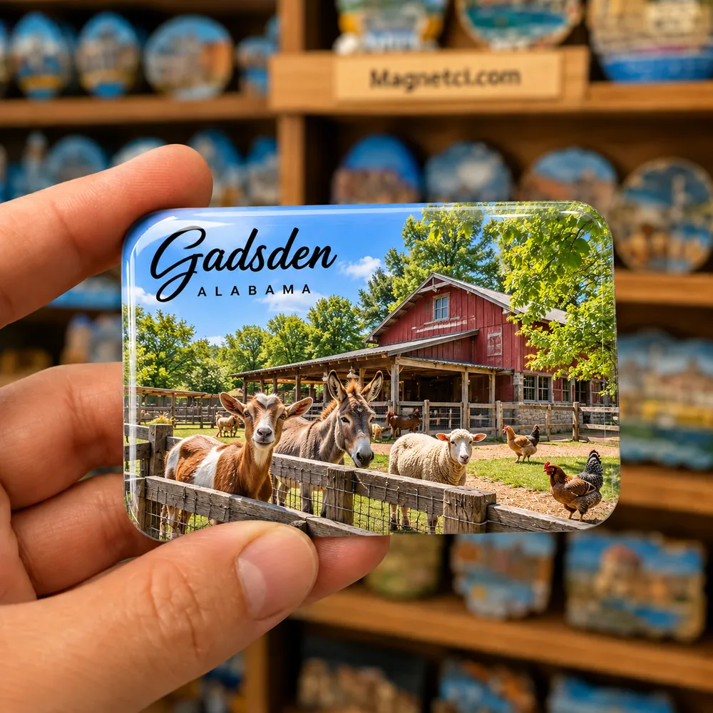 Hayvan Yaşam Alanı ve Petting Zoo epoksi souvenir magnet USA-ALB-NOC-07