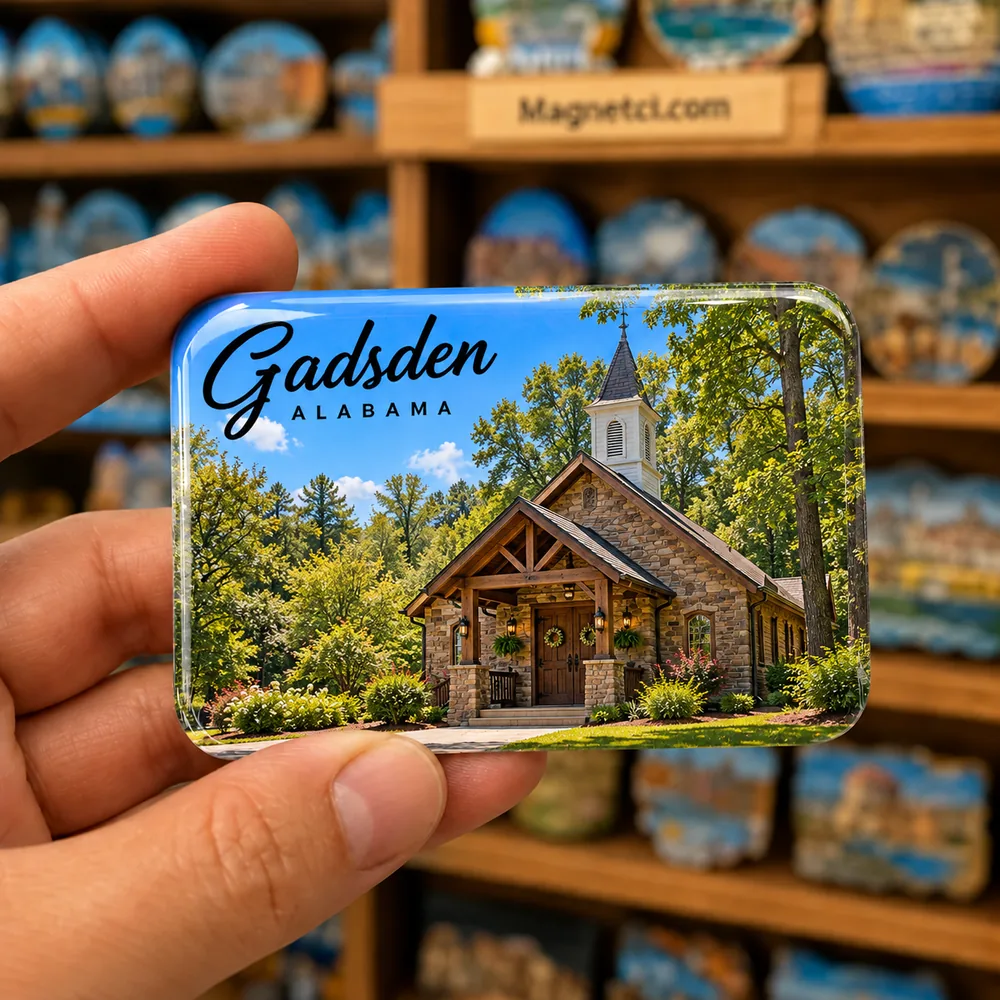 Noccalula Falls Wedding Chapel epoksi souvenir magnet USA-ALB-NOC-09