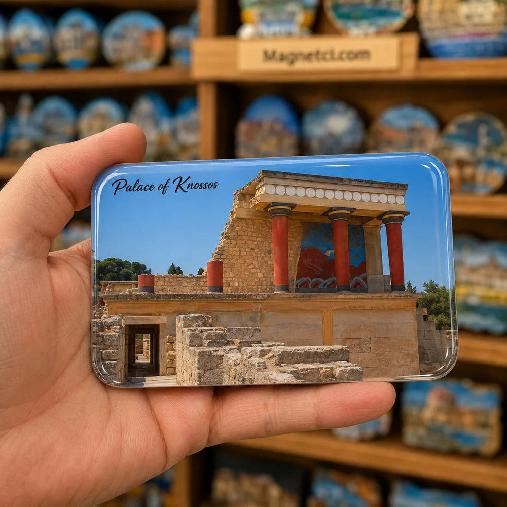 Palace of Knossos Tarihi Merkez Panoraması epoksi magnet PKH-01