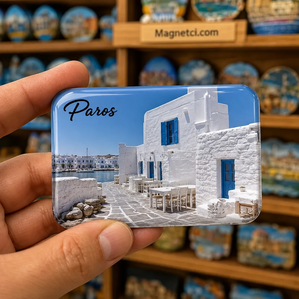 Naoussa Harbour Kültür ve Müze Rotası epoksi magnet PAR-04