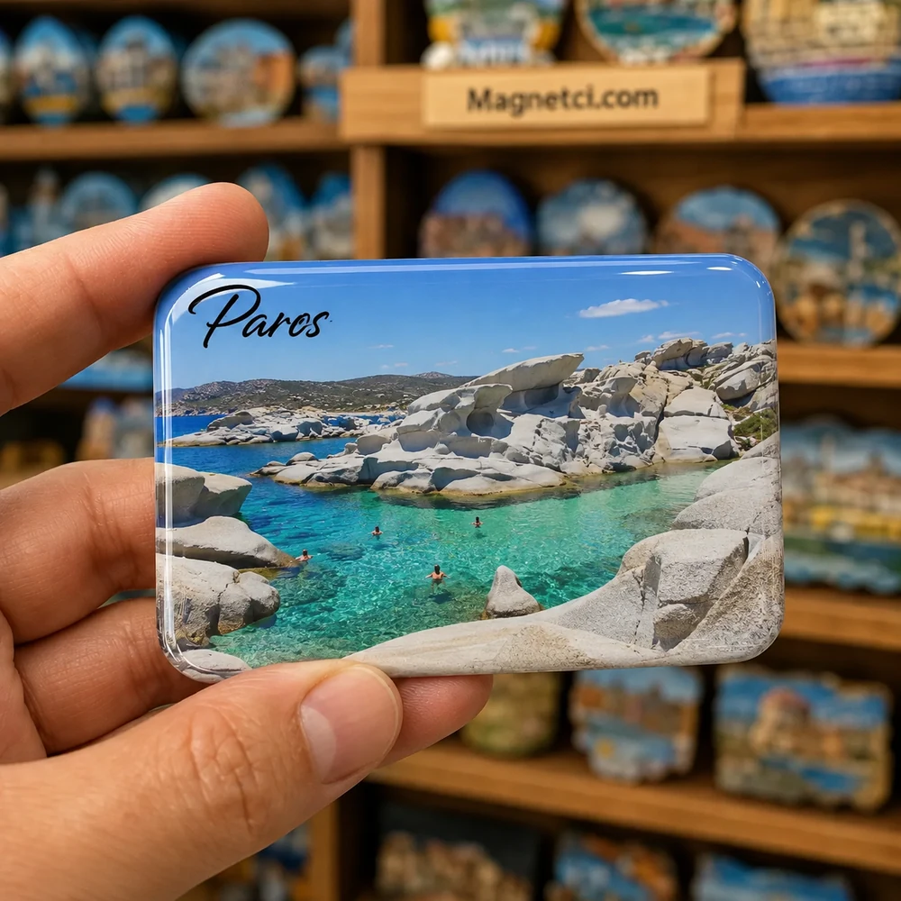 Naoussa Harbour Tarihi Yapılar Seçkisi epoksi magnet PAR-09
