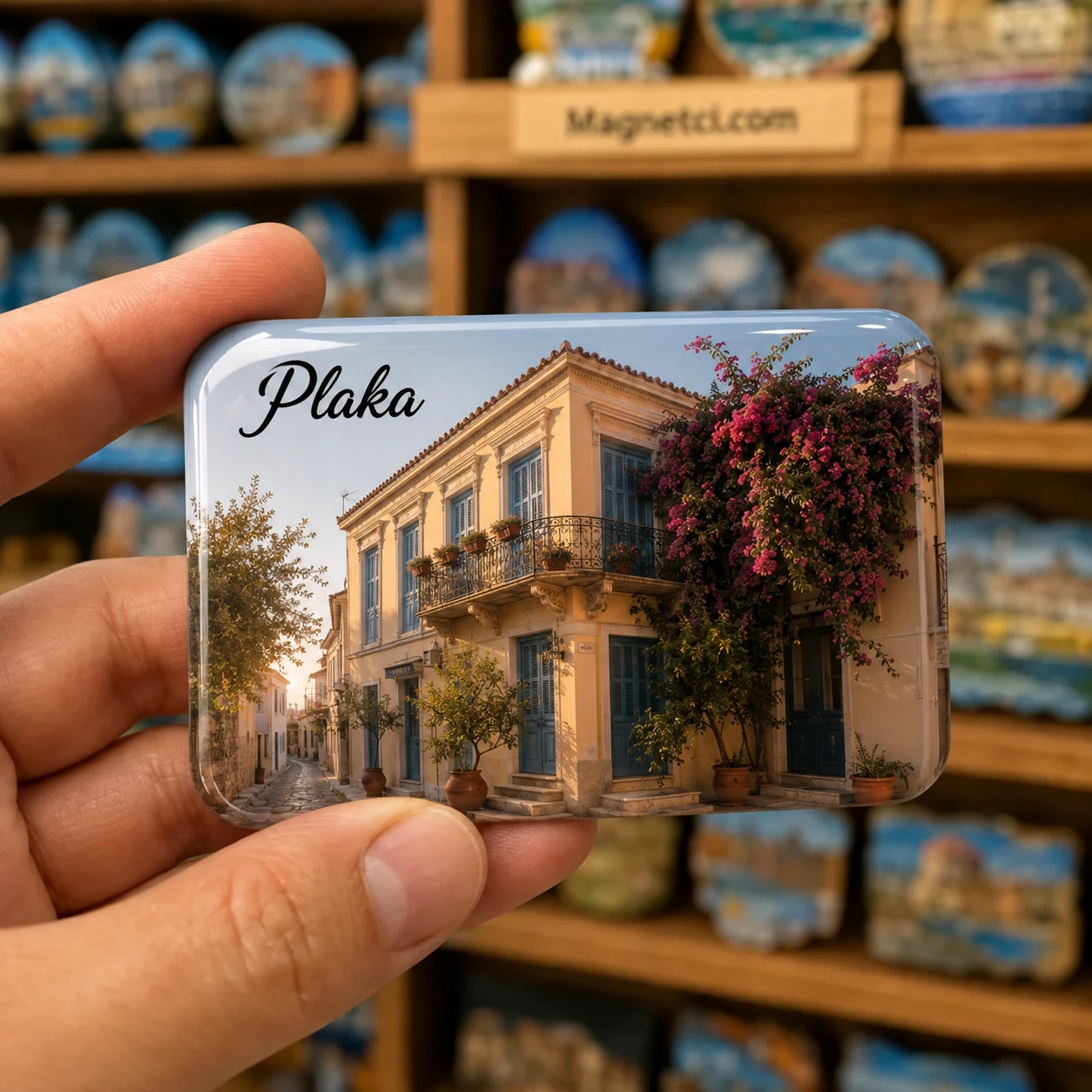Plaka Begonvilli Neoklasik Plaka Evi Epoksi Magnet PLK-12