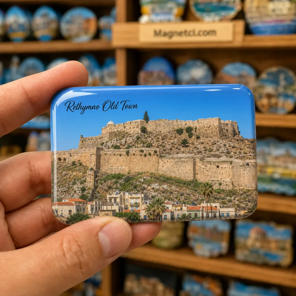 Rethymno Old Town Fortezza Kalesi epoksi magnet RET-02