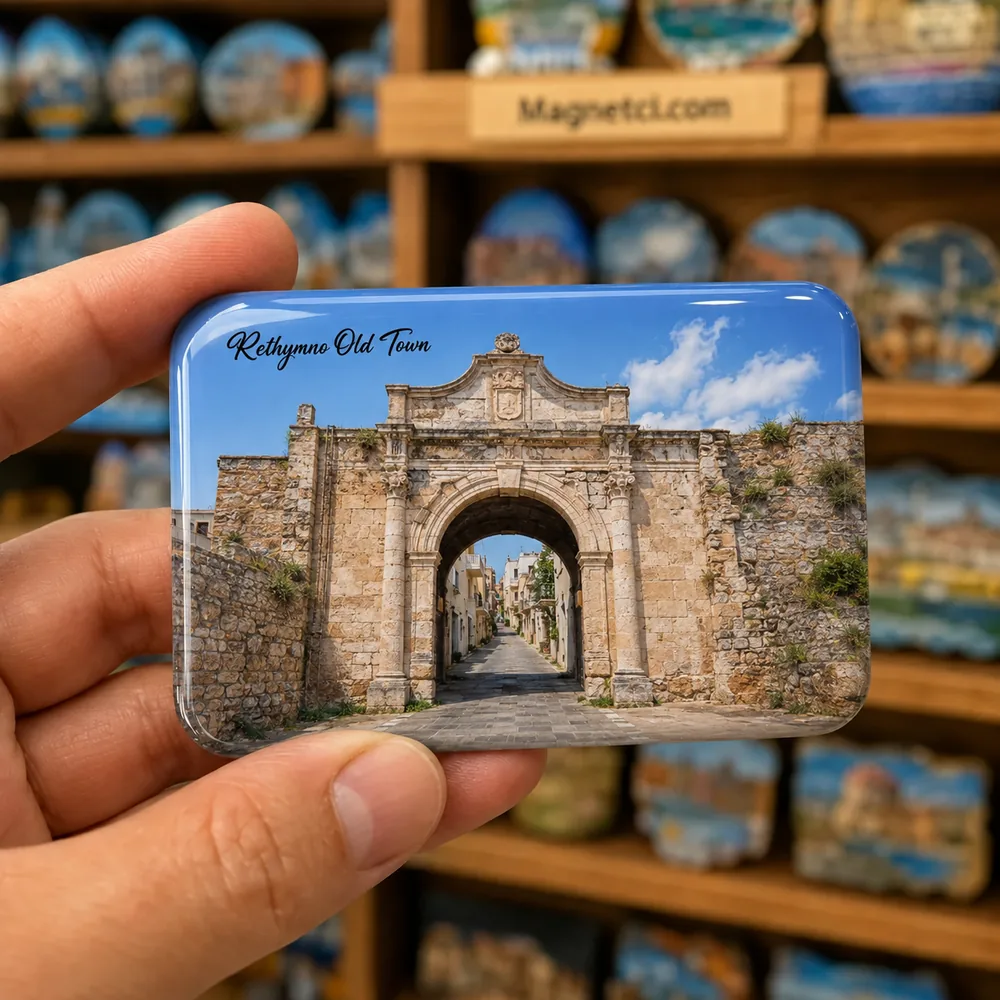 Rethymno Old Town Guora Kapısı epoksi magnet RET-06