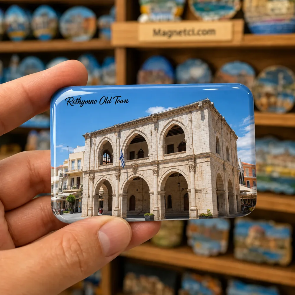 Rethymno Old Town Venedik Loggia'sı epoksi magnet RET-09
