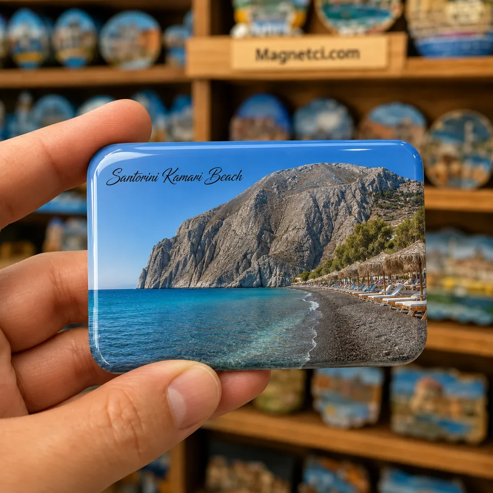 Kamari Beach Meydanları ve Kent Dokusu epoksi magnet SKC-02