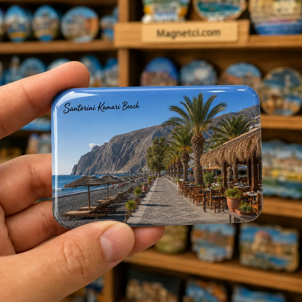 Kamari Beach Bölgesel Mimari Detayları epoksi magnet SKC-03