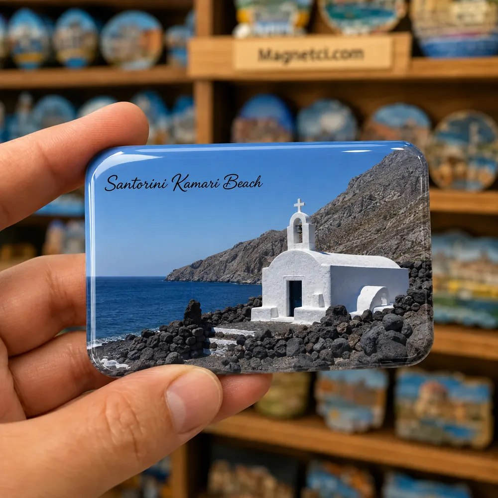 Kamari Beach Kültür ve Müze Rotası epoksi magnet SKC-04