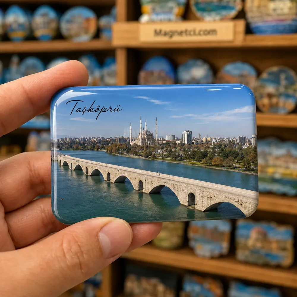 Taşköprü Şehir ve Cami Panoraması Epoksi Magnet STK-05