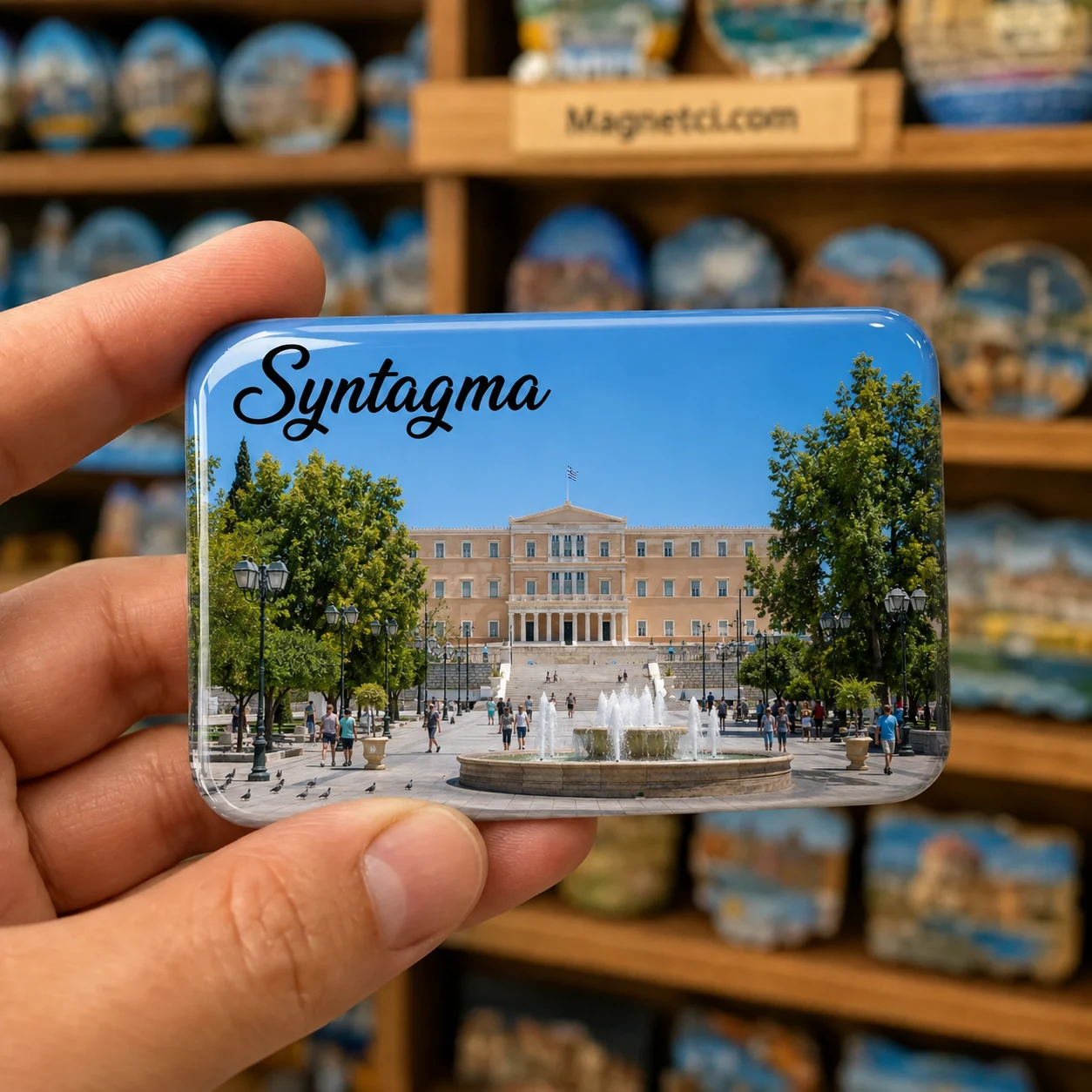 Syntagma Syntagma Meydanı ve Parlamento Panoraması Epoksi Magnet SYN-01