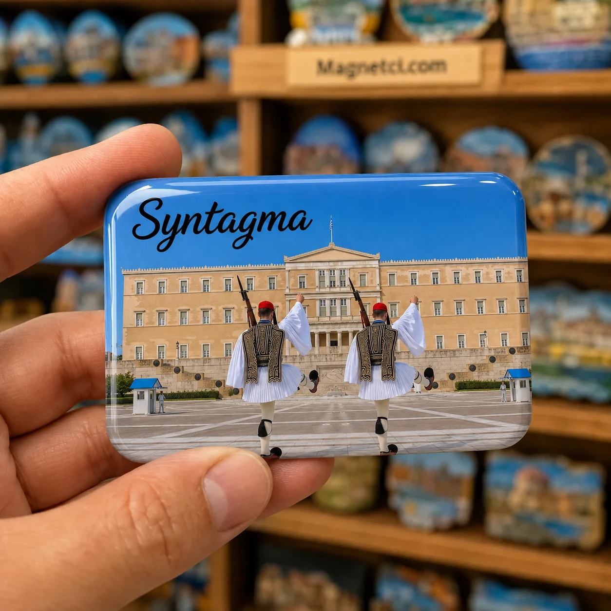 Syntagma Evzon Muhafızlarının Nöbet Değişimi Epoksi Magnet SYN-04