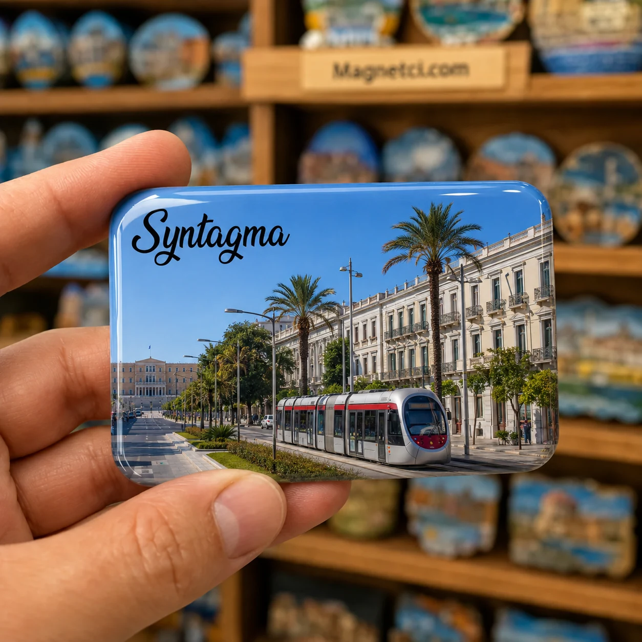 Syntagma Amalias Caddesi ve Atina Tramvayı Epoksi Magnet SYN-12