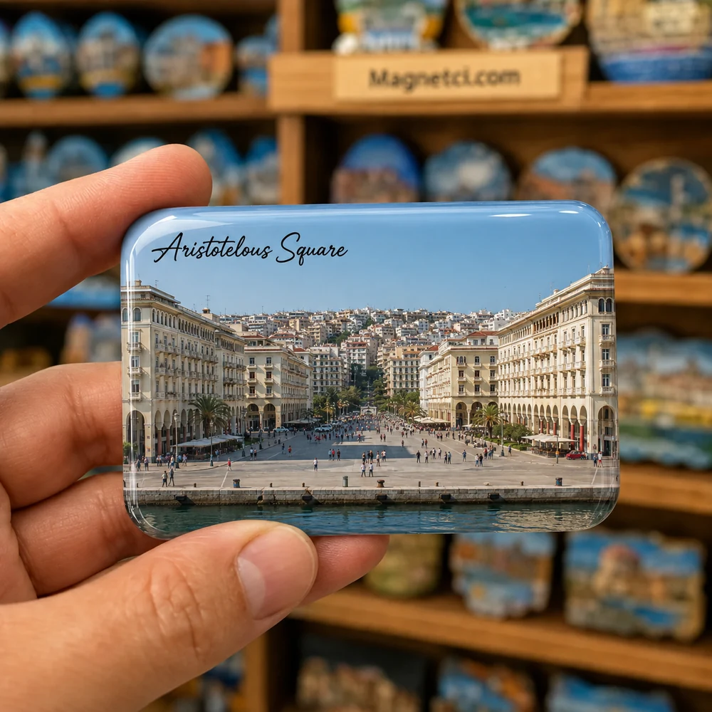 Aristotelous Square Tarihi Merkez Panoraması epoksi magnet TAS-01