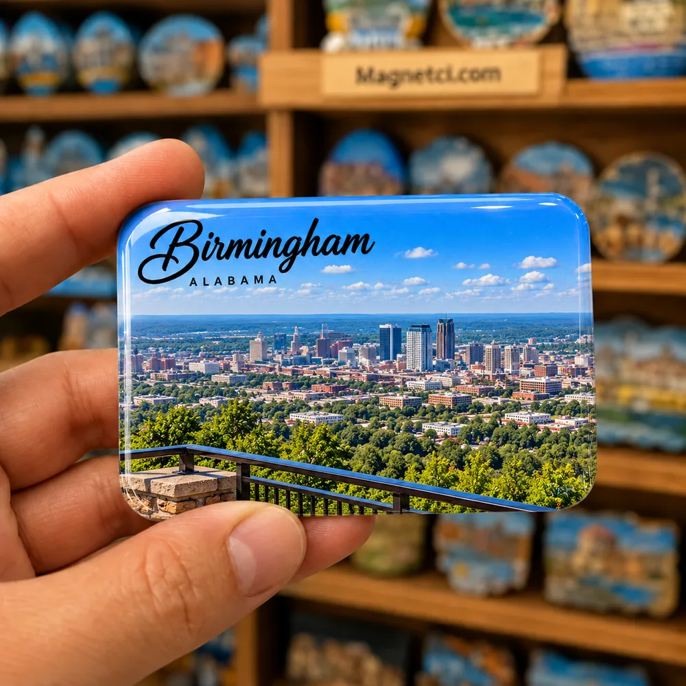 Birmingham şehir panoraması epoksi souvenir magnet USA-ALB-VUL-08